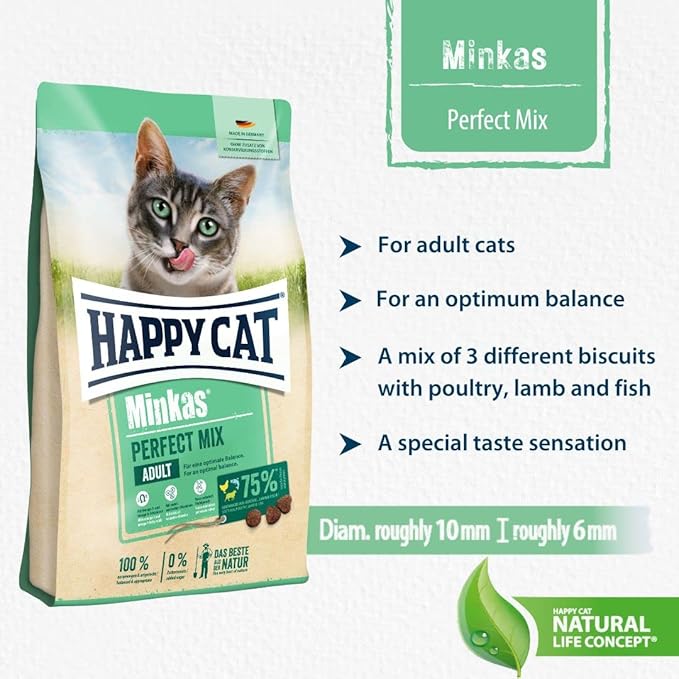 Happy Cat Adult Perfect Mix Poultry, Fish & Lamb 1.5 Kg Bag